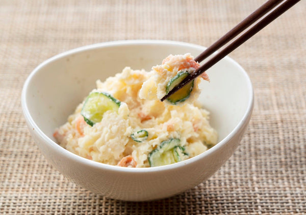 Japanese Potato Salad with Crispy Bacon (Creamy Mayo-Based Recipe)