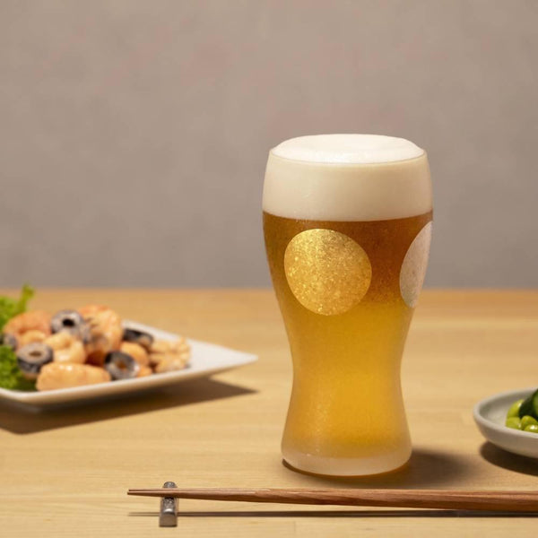 Aderia 高級金日銀月磨砂啤酒杯 380ml