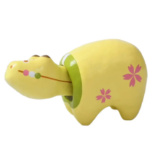 Akabeko 黃色團體幸運牛雕像手工製作 家庭
