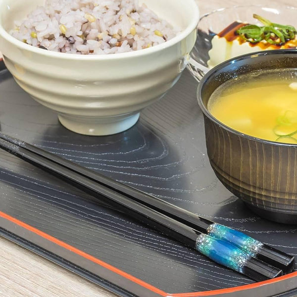 Aoba 洗碗機安全筷子海洋樹脂設計黑色 23 厘米