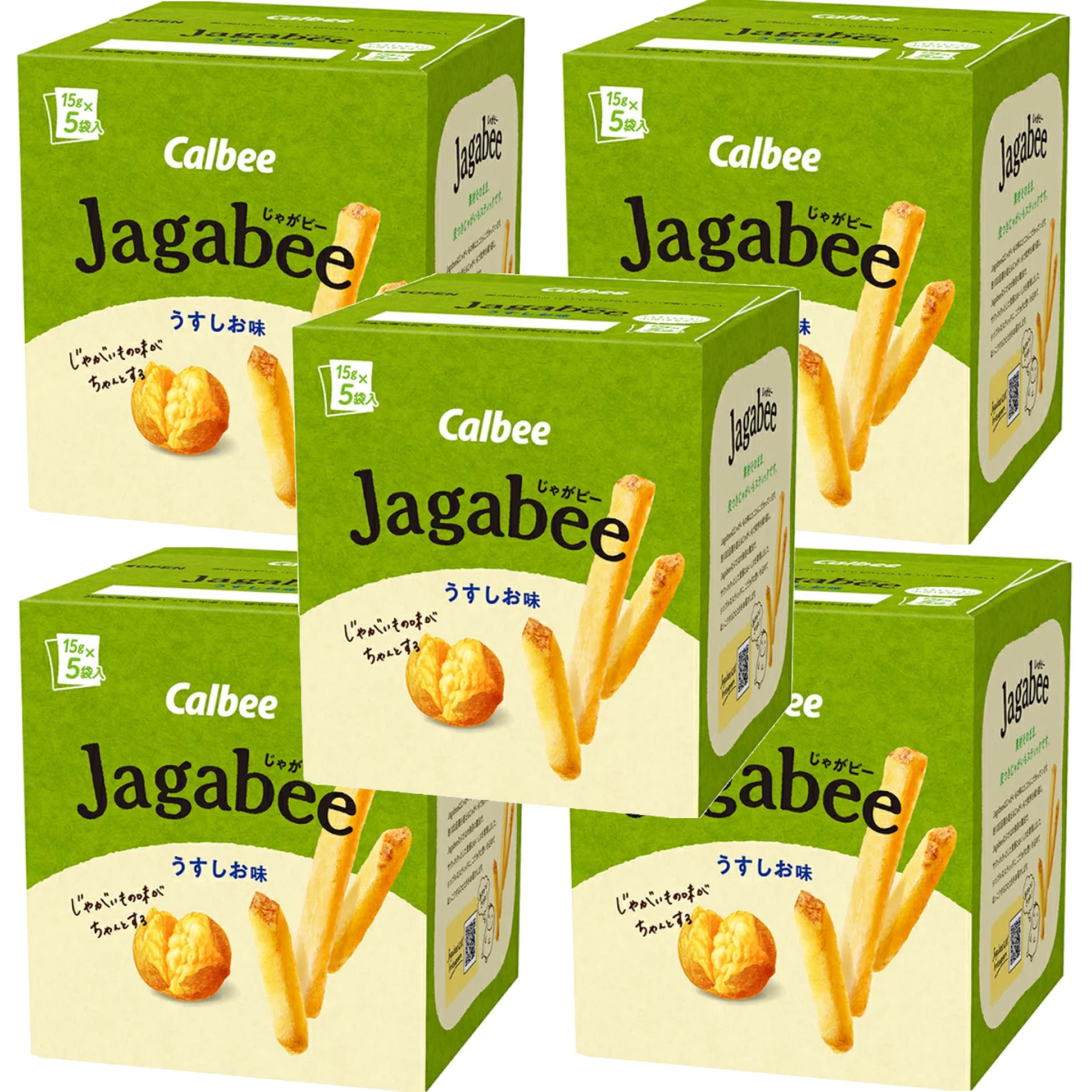 Calbee Jagabee 薯條零食微鹽(5 盒裝)