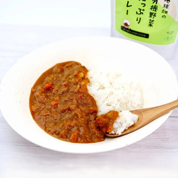 Chikyubatake 有機蔬菜咖哩無麩質純素蒸煮餐 180 克