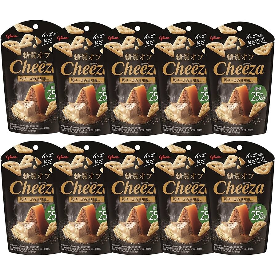 Glico Cheeza 低碳水化合物黑胡椒雙層起司餅乾 36 克(10 包)