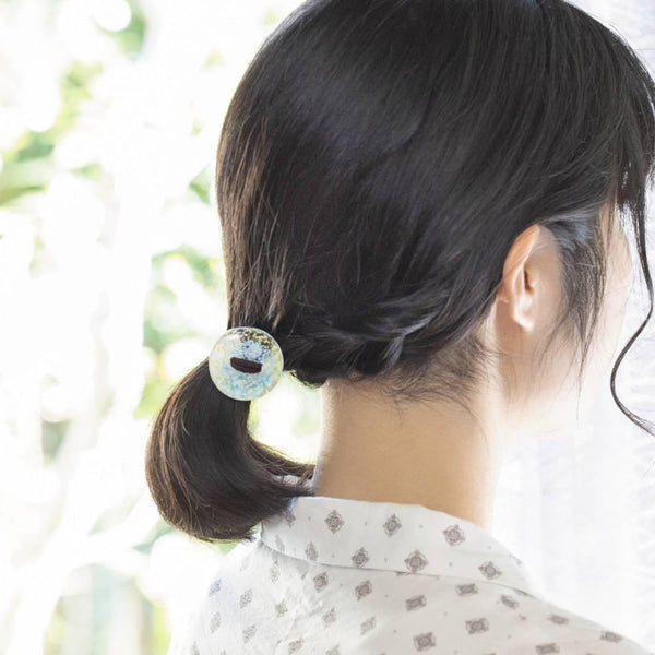 髮飾 手工玻璃珠髮帶 天藍色玻璃