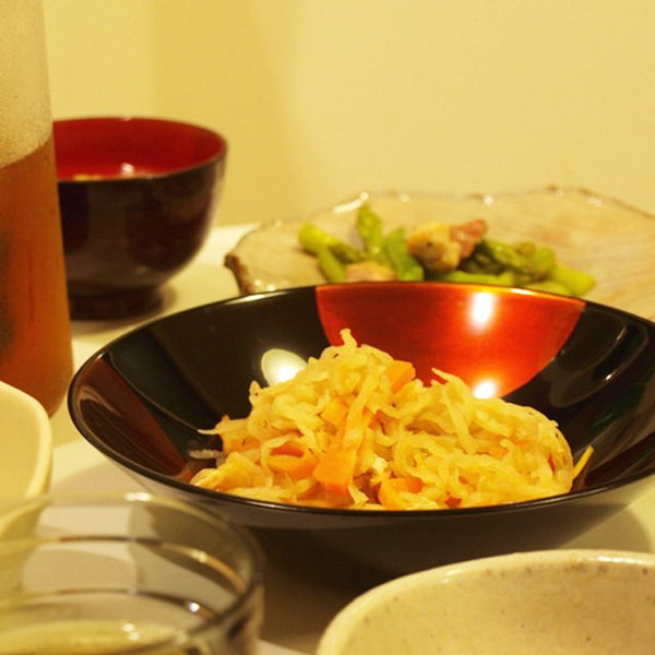 伊助檀香漆碗日月大號