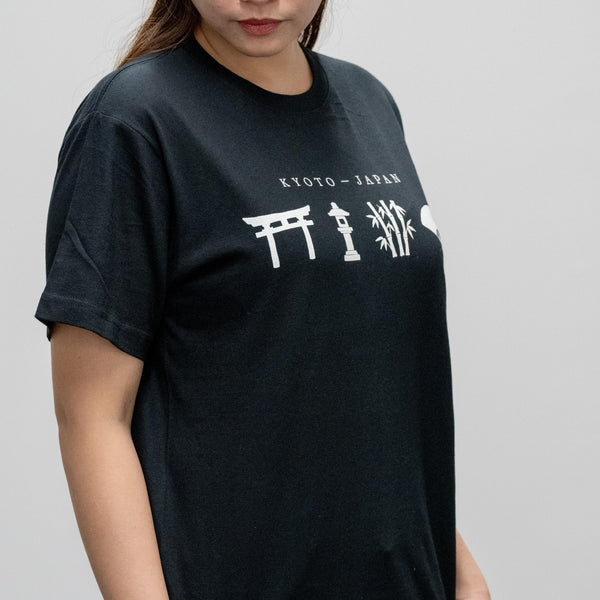 J Taste 京都圖案 T 卹 傳統日本圖案 T 卹 黑色