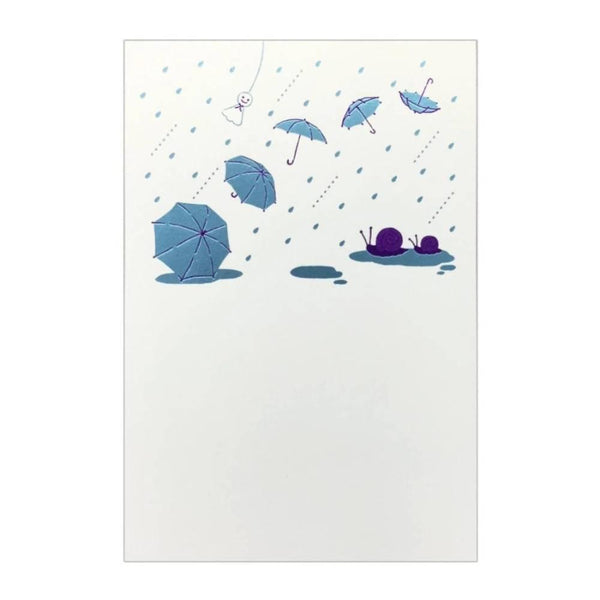 六月季節性鋁箔郵票明信片雨天設計