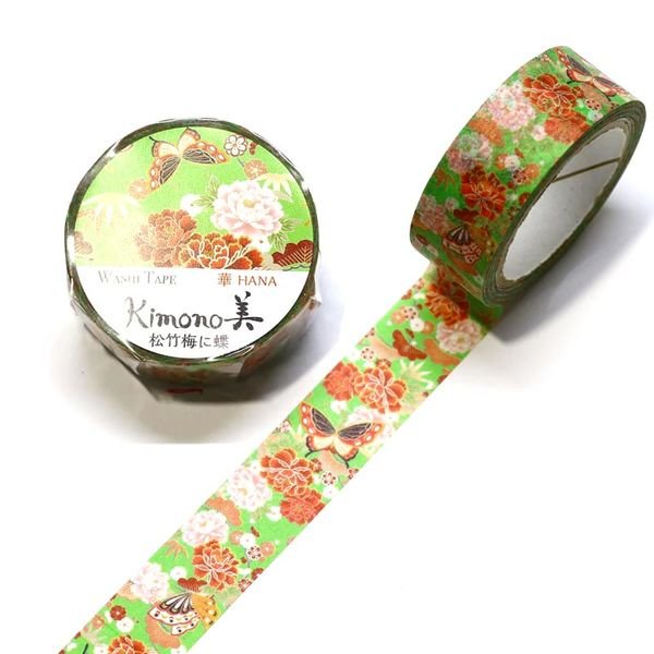Kamiiso 和服和紙膠帶 京都花卉圖案遮蔽膠帶