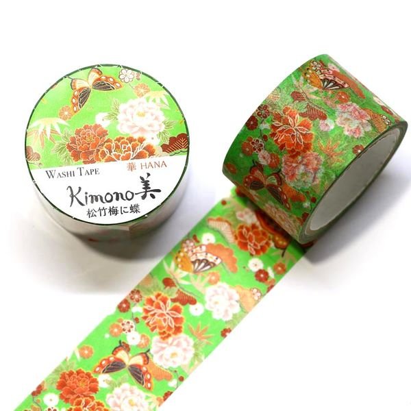 Kamiiso 和服和紙膠帶 京都花卉圖案遮蔽膠帶