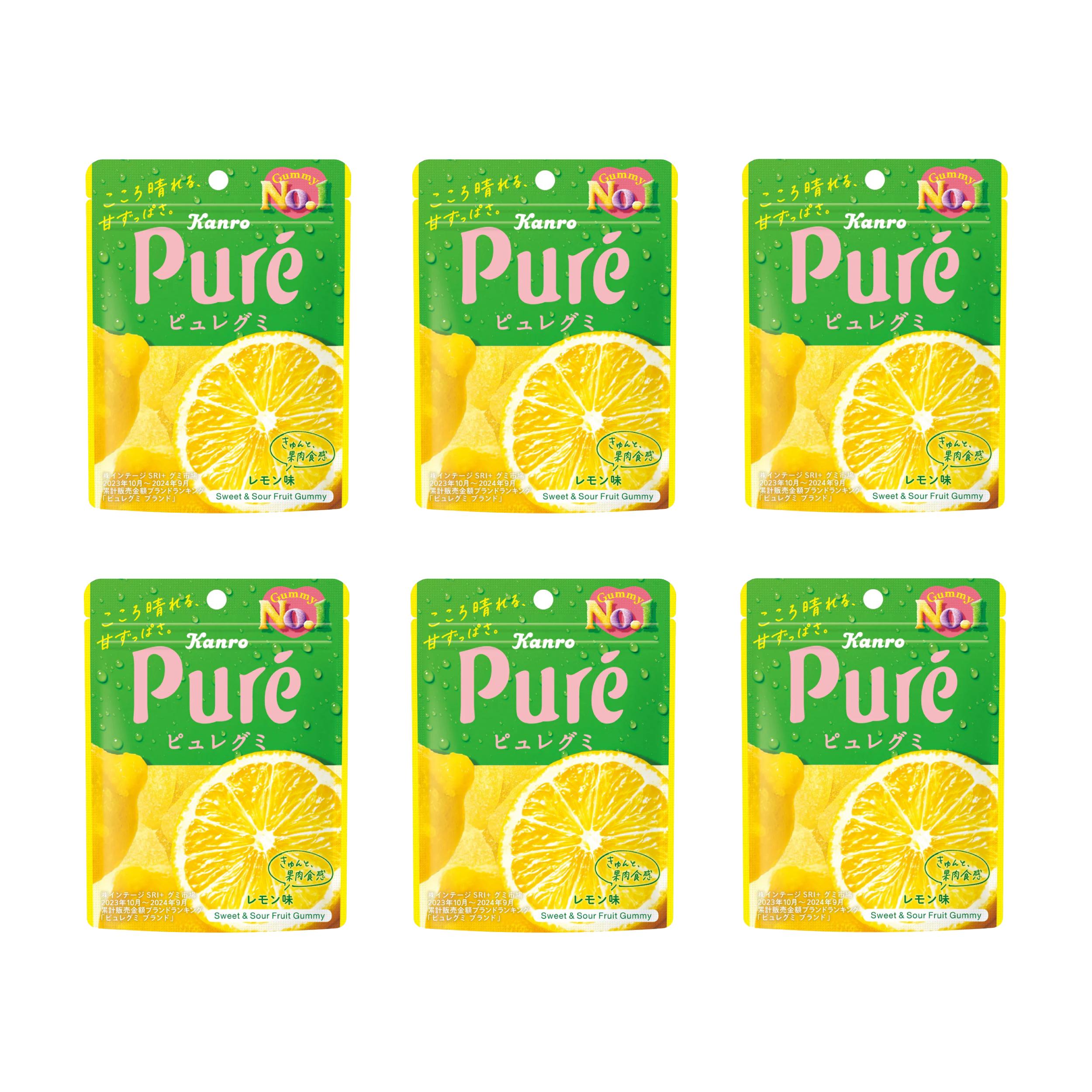 Kanro Pure Gummy 多汁酸軟糖 檸檬味(6 包)