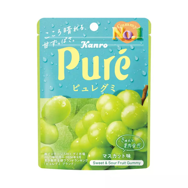 Kanro Pure Gummy 多汁酸軟糖 麝香葡萄味(6 包)
