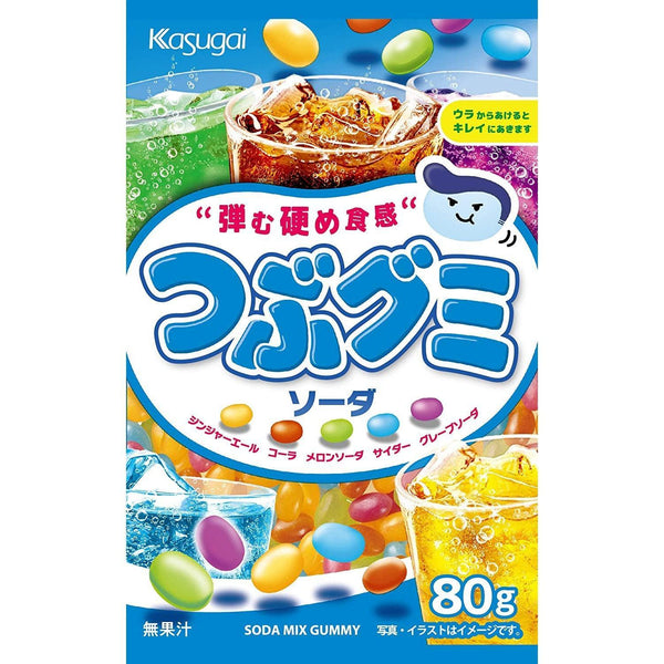 春日井 Tsubu 軟糖混合蘇打味軟糖 80 克(3 包)