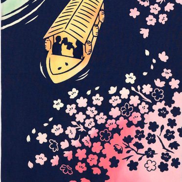 Kenema Tenugui 夜櫻花日本傳統手染布