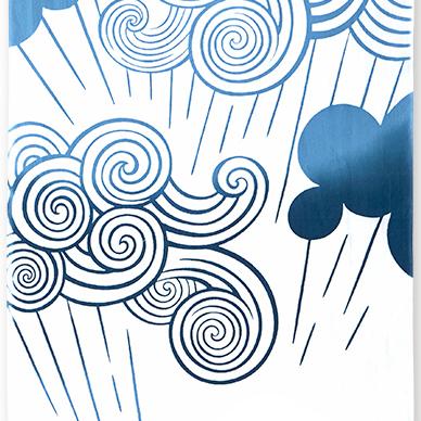 Kenema Tenugui 雨雲日本傳統手染布