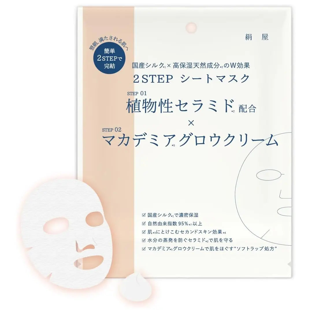 Kinuya 日本絲綢 2 步驟面膜保濕面膜和乳霜套裝