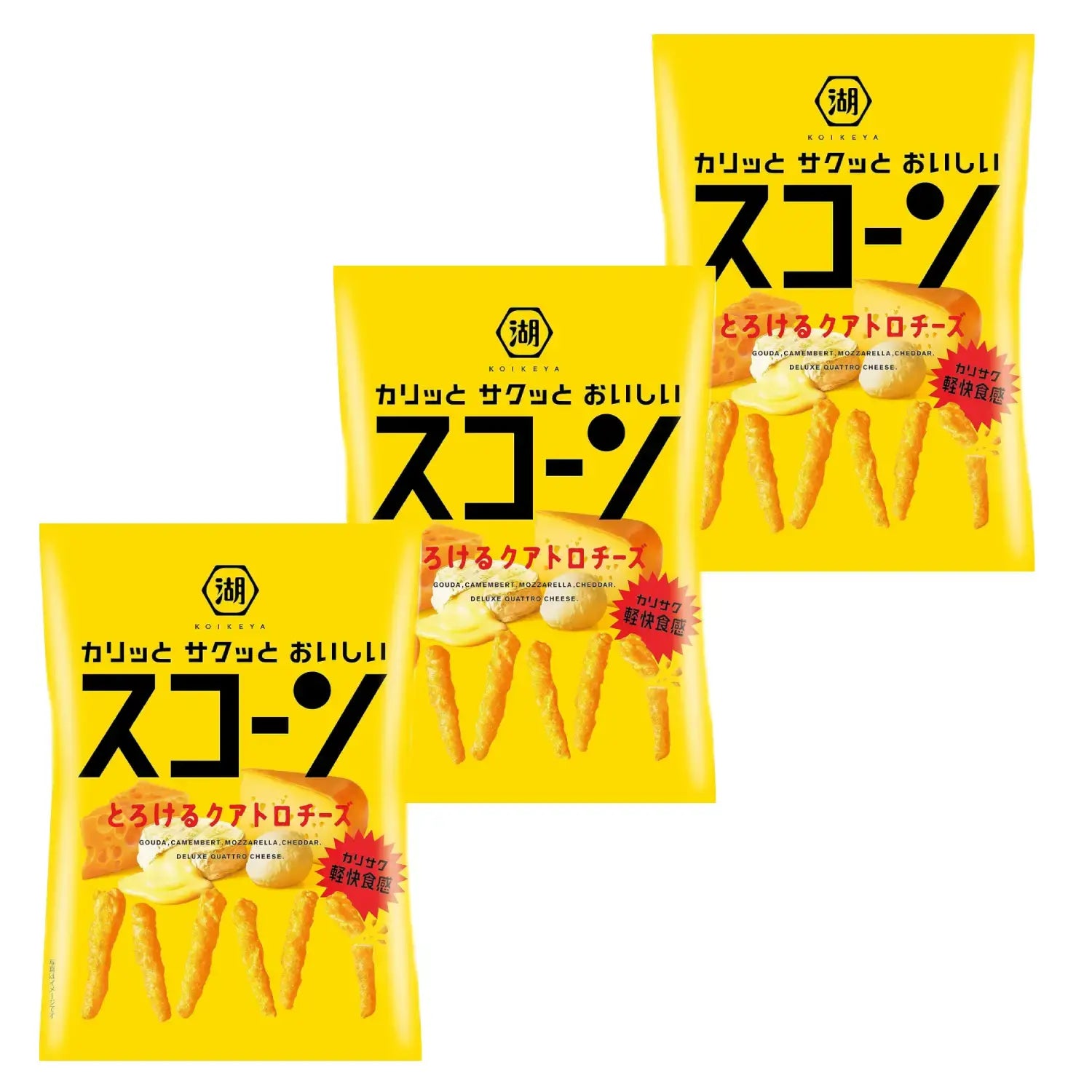 Koikeya Scorn 融化起司玉米片 73g(3 袋裝)