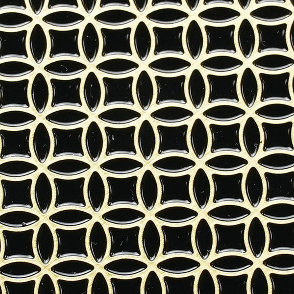 豪華黃銅杯墊 日本設計七寶圓形圖案 φ8.6cm