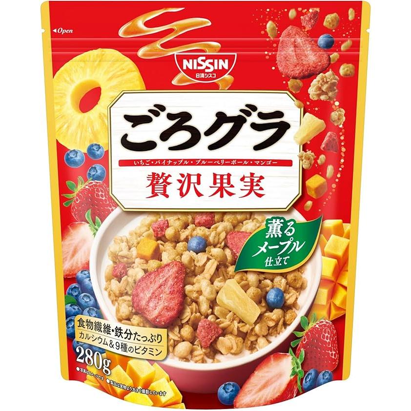 Nissin Gorogura 混合水果格蘭諾拉麥片穀物楓糖口味 280g