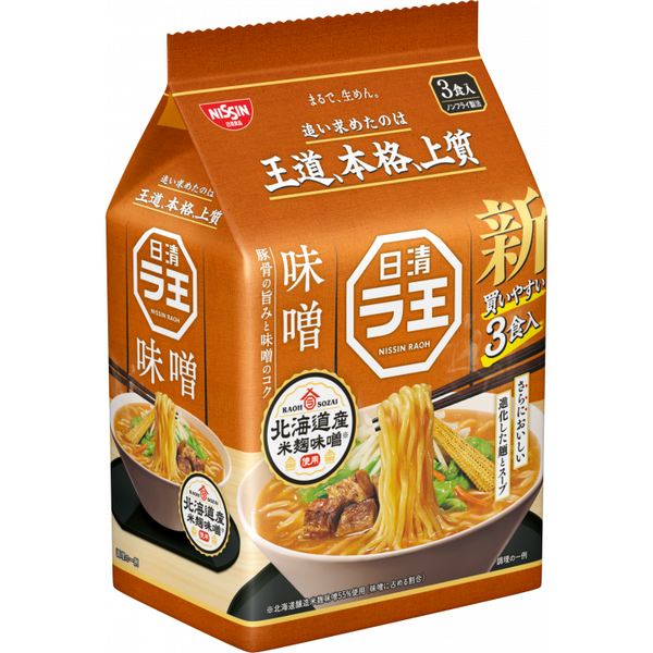 Nissin Raoh 即食濃味噌拉麵非油炸麵條拉麵 3 份