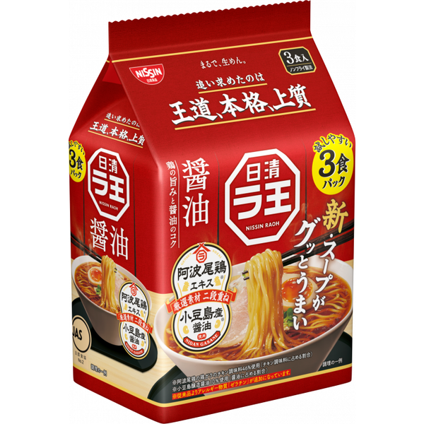 Nissin Raoh 醬油拉麵 非油炸麵 3 人份