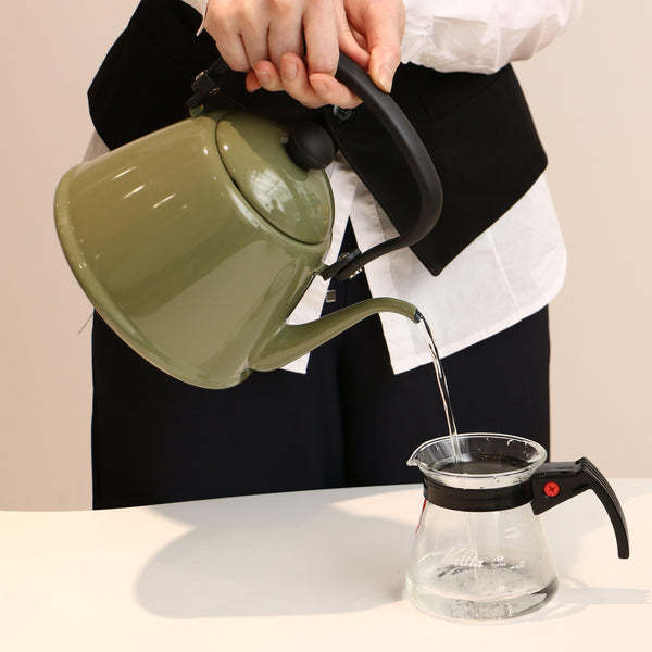 Noda Horo 滴水壺 II 日本搪瓷鵝頸水壺 橄欖色 2L