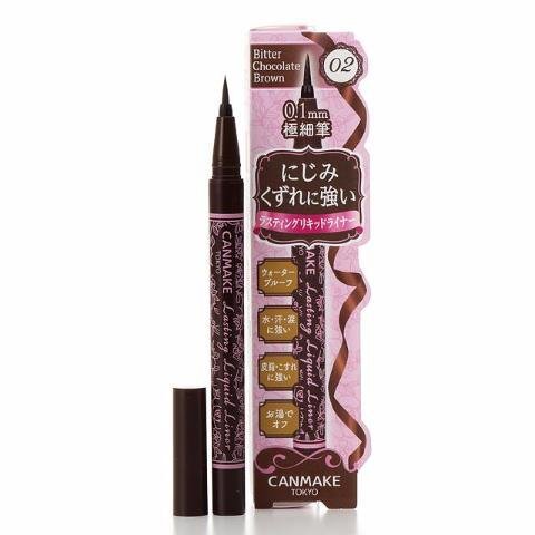 Canmake 持久液體眼線筆超細尖眼線筆 - 苦巧克力棕色