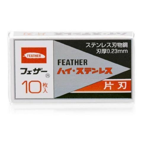 Feather 高不鏽鋼單刃刮鬍刀刀片補充裝 10 片