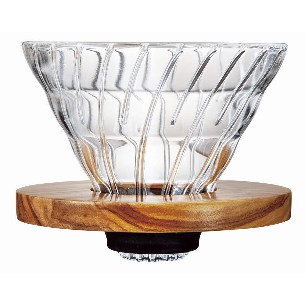 Hario V60 橄欖木玻璃咖啡滴頭 1-4 杯 VDGR-02-OV