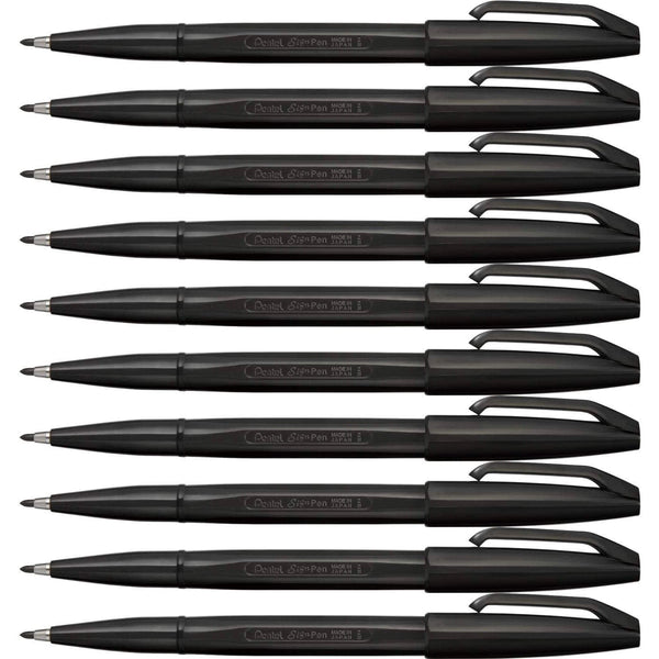 Pentel 簽名筆黑色記號筆組 10 支 S520-AD