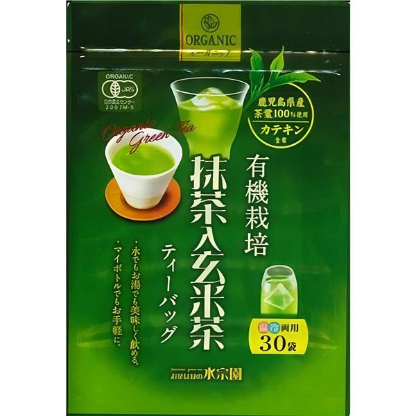 Suisouen 有機玄米茶配抹茶綠茶袋 30 克拉。