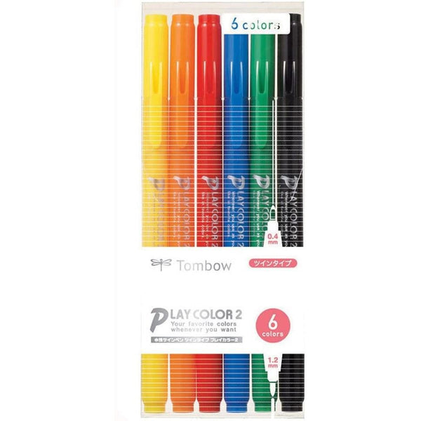 Tombow Play Color 2 雙頭記號筆套裝 6 色 GCB-611