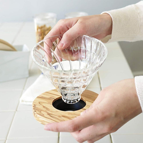 Hario V60 橄欖木玻璃咖啡滴頭 1-4 杯 VDGR-02-OV