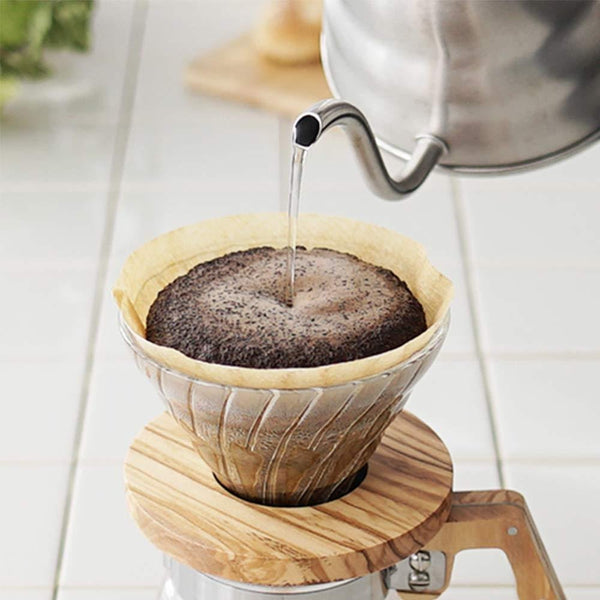 Hario V60 橄欖木玻璃咖啡滴頭 1-4 杯 VDGR-02-OV
