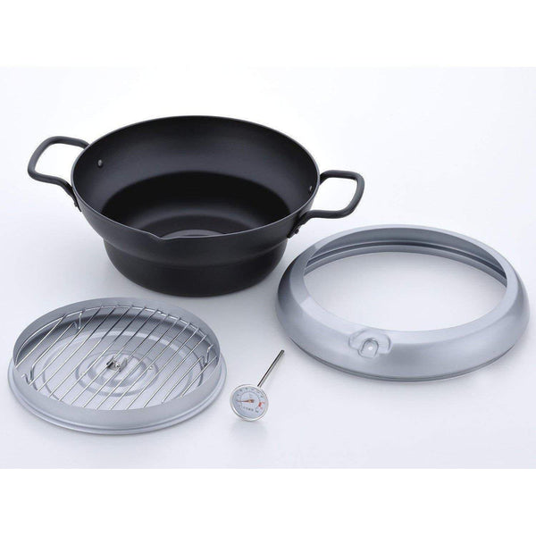 Wahei Freiz 電磁鐵油炸鍋帶蓋和瀝油架 24 厘米