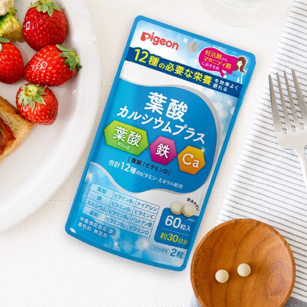 Pigeon 貝親 葉酸鈣+懷孕補充品 60 片