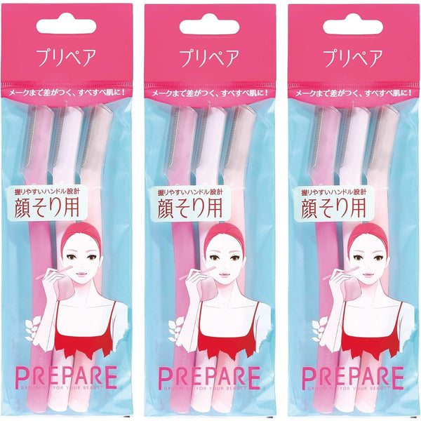 準備女士方便臉部刮鬍刀 L 型(3 件裝)