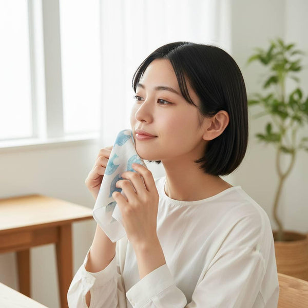 七層平紋細布洗碗布藍鳥設計棉質洗碗巾