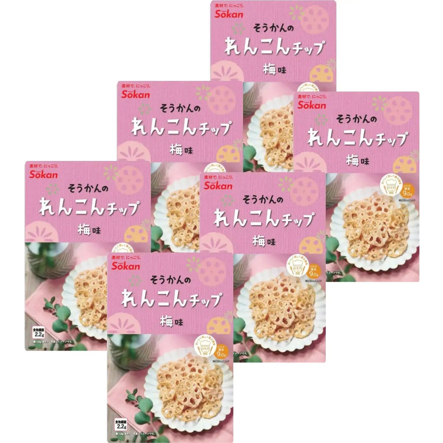 Sokan Ume Renkon Chips 日本梅味蓮藕片 18g (6 包)