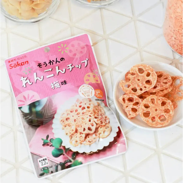 Sokan Ume Renkon Chips 日本梅味蓮藕片 18g (6 包)