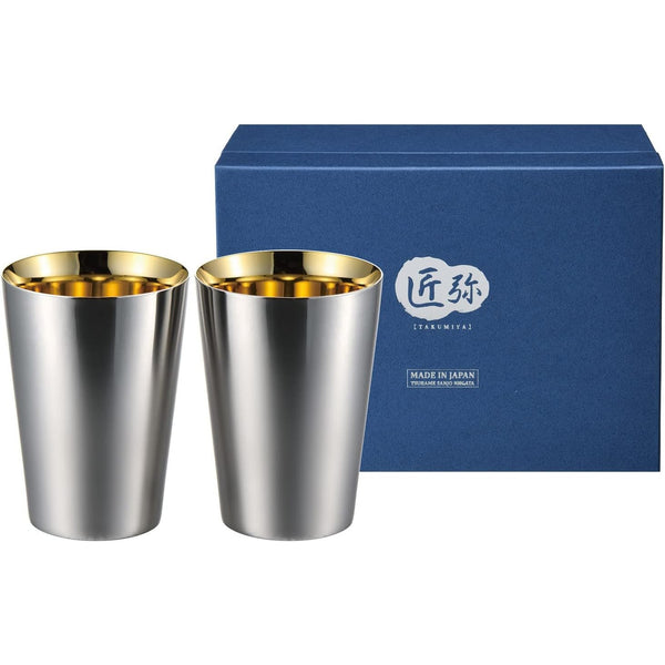 Takumiya 雙壁 24k 鍍金玻璃杯 270ml(2 件組)