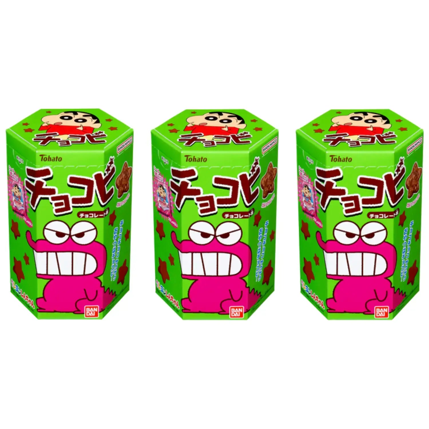 Tohato Chocobi 星星巧克力玉米酥+小新貼紙 25g (3 包)