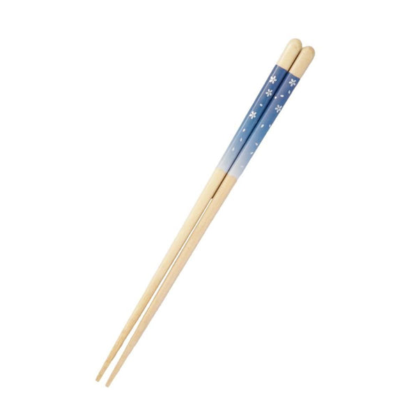 真正防滑筷子可用洗碗機清洗藍色花朵 23 厘米