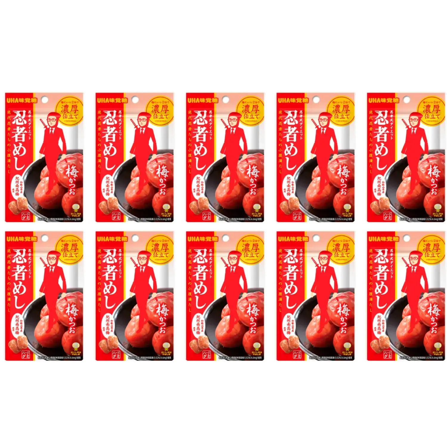 UHA 味覺糖 忍者目梅勝男 梅子鰹魚糖 20g x 10 袋
