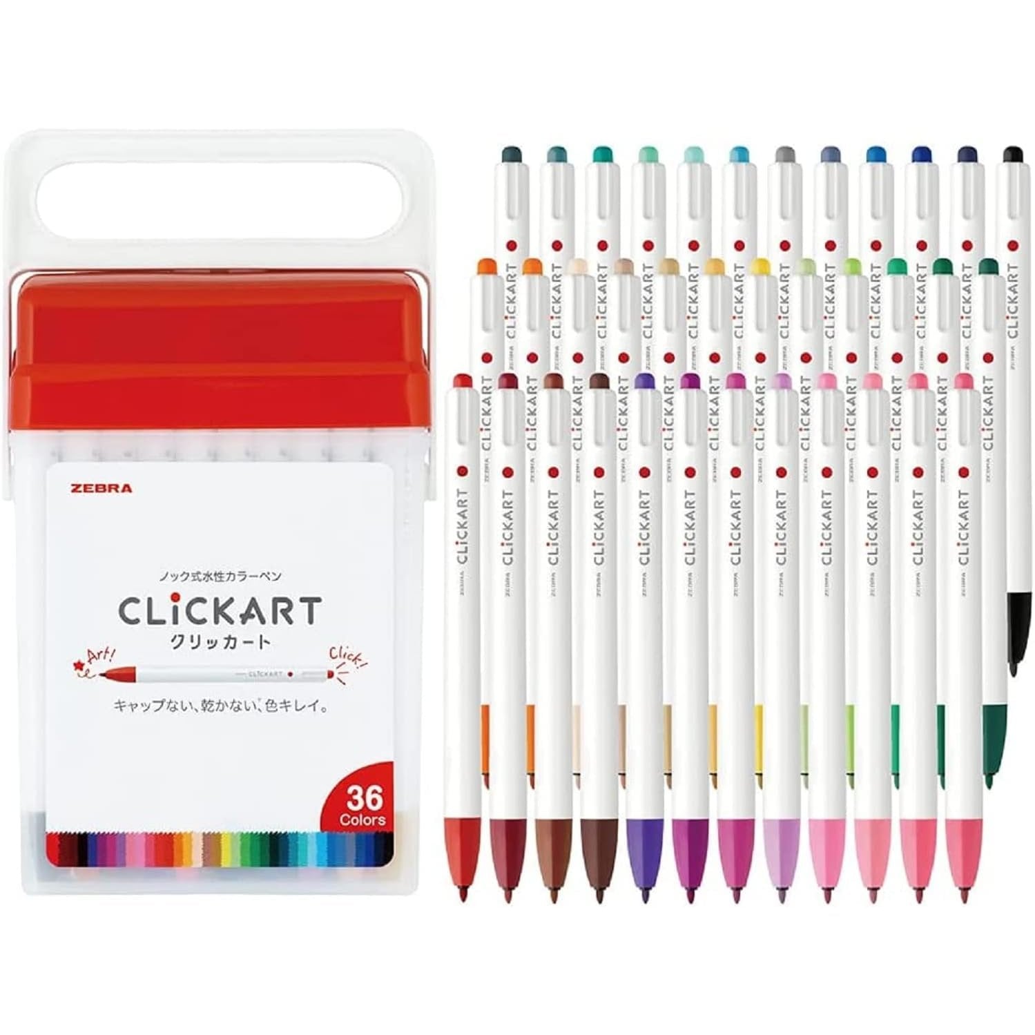 Zebra Clickart 水性子彈頭可伸縮記號筆 36 色