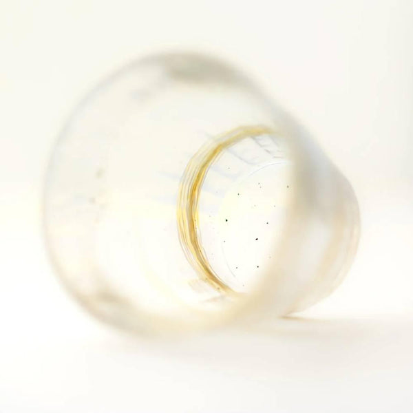 Aderia 手工飲用岩石玻璃旋轉黃色圖案 300ml