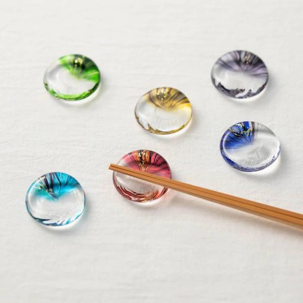 Aderia 手工玻璃筷子休息金琥珀玻璃設計