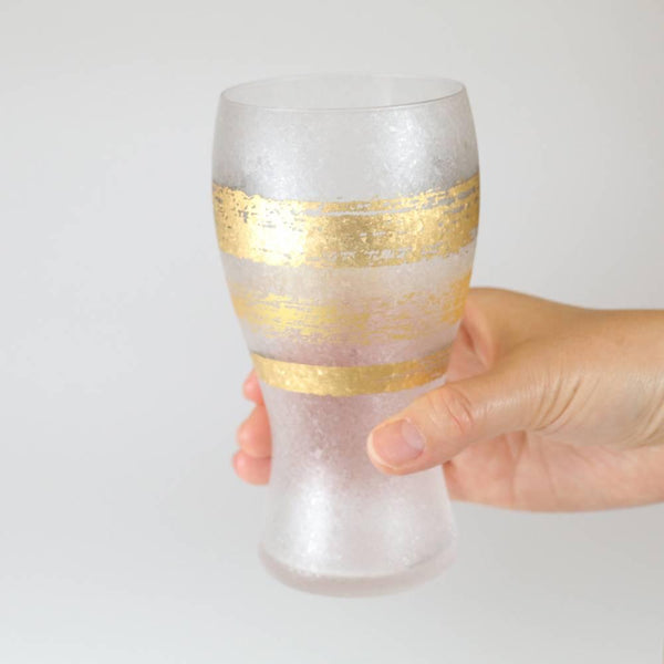 Aderia 優質金色圖案磨砂啤酒杯 380ml