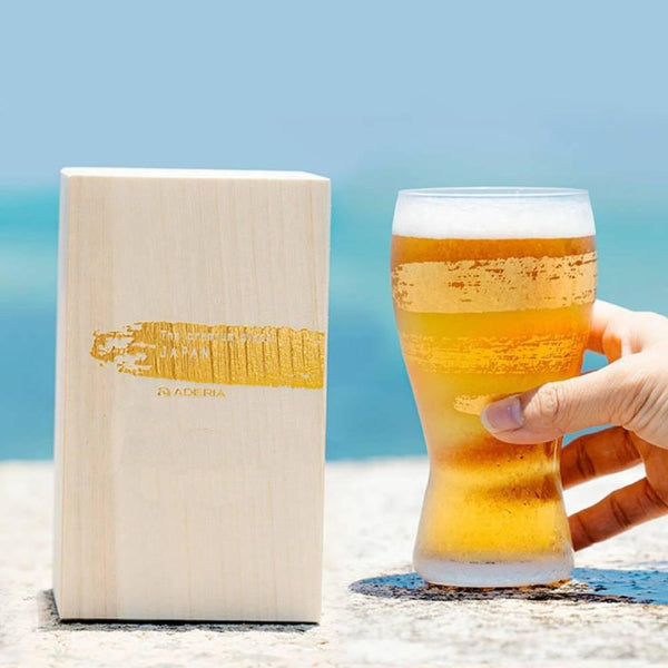 Aderia 優質金色圖案磨砂啤酒杯 380ml