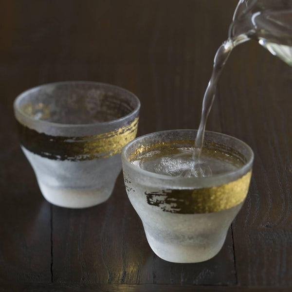 Aderia 優質金色圖案磨砂清酒杯烈酒杯 90 毫升