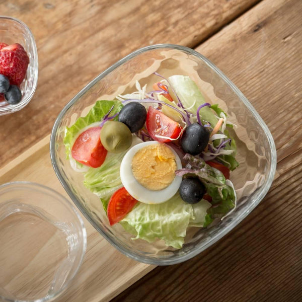 Aderia 方形碗大號附凹痕玻璃餐盤 165 毫米